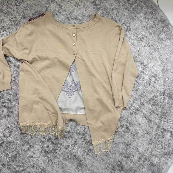 Patrizia Pepe Beige Cardigan/Top with bottoms on the back. Size: L - Picture 3 of 5